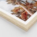 Plakat w ramie 50x70 - Plażowa Idylla z Palmami - palmy, rajska plaża - rama drewno