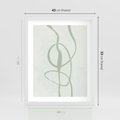 Plakat w ramie 40x50 - Zieleń Wewnętrznej Harmonii - zielona abstrakcja, zgaszona zieleń - rama biała