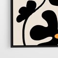 Obraz w ramie 50x50 - Wyjątkowość Boho - minimalistyczny abstrakcyjny obraz, prymitywne kwiaty - rama czarna