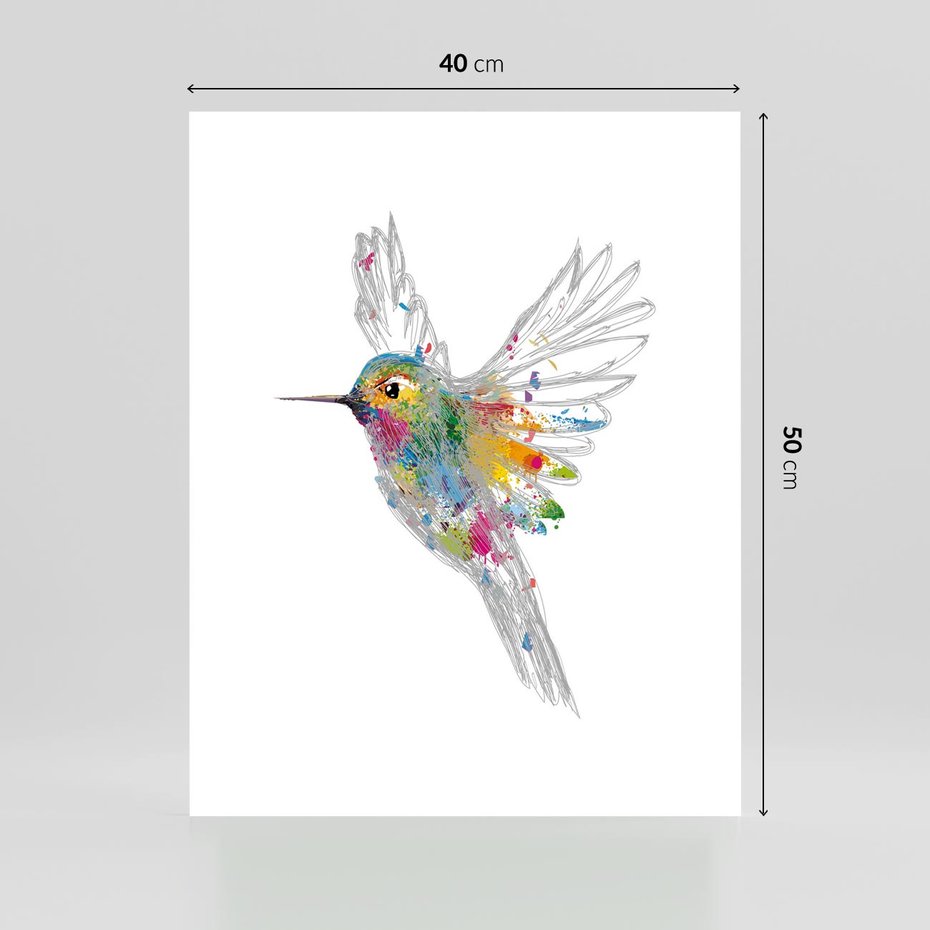 Plakat bez ramy 40x50 - Koliber w akwareli - akwarela, koliber