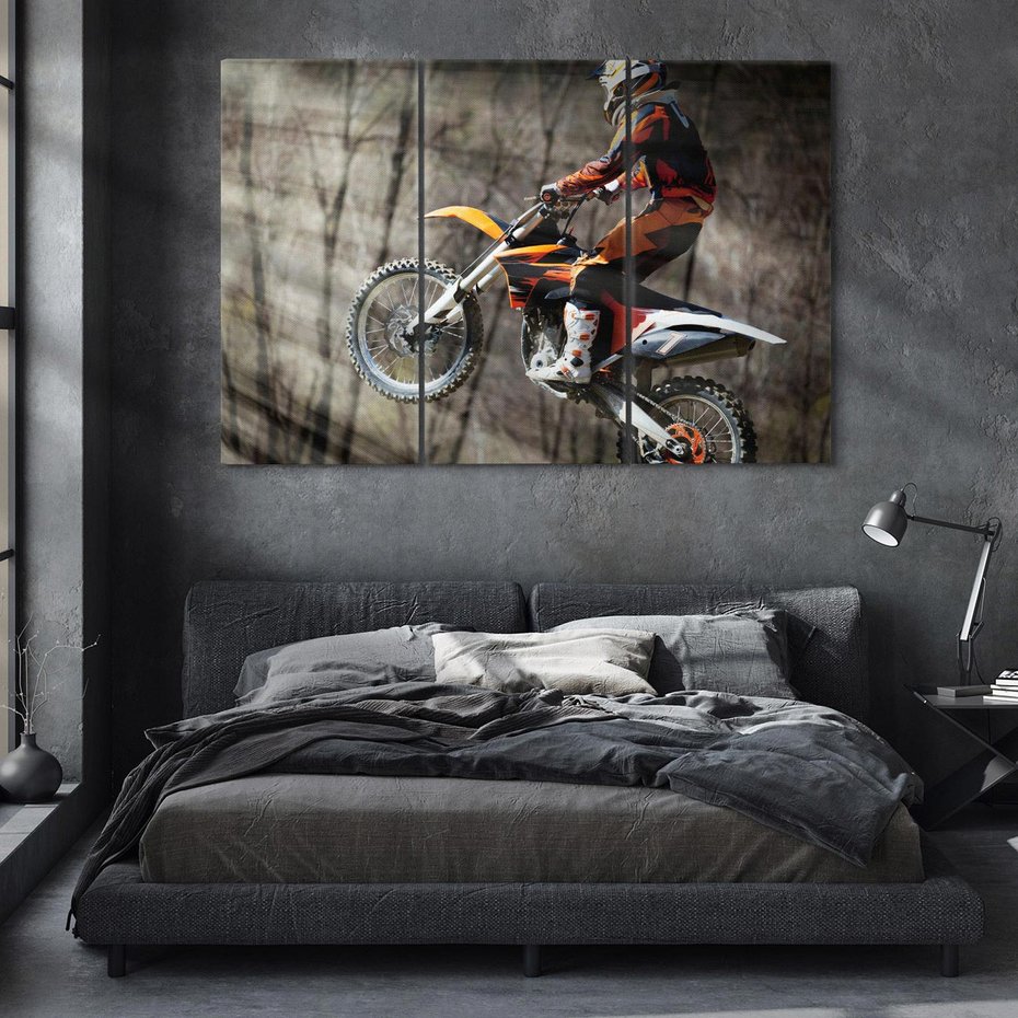 Obraz na płótnie 120x80 - Sportowy motocykl cross - motocykl, cross