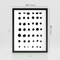 Plakat w ramie 40x50 - Migocące Anomalie - abstrakcyjna kompozycja z czarnych kropek, minimalistyczny czarno bialy plakat - rama czarna