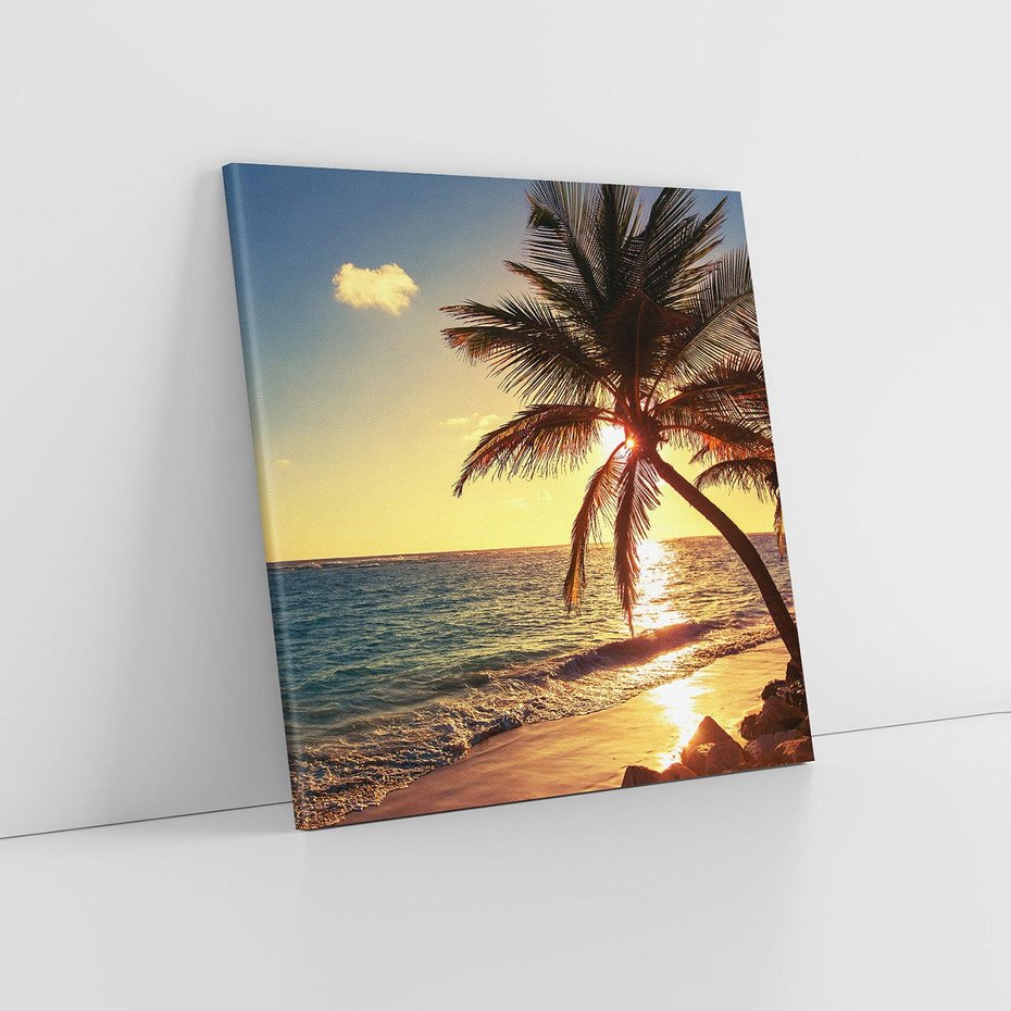 Obraz na płótnie 50x50 - Rajski Widok - zachód słońca,