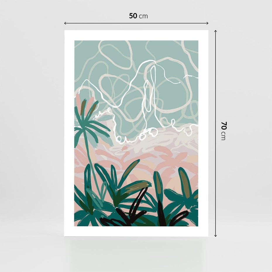 Plakat bez ramy 50x70 - Rajski Stan - pastelowy krajobraz, nowoczesny plakat