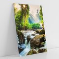 Obraz na płótnie 50x70 - Idylliczny strumyk w urokliwym lesie - strumyk, las