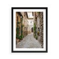 Plakat w ramie 40x50 - Urok Uliczki we Włoszech - uliczka, Włochy - rama czarna