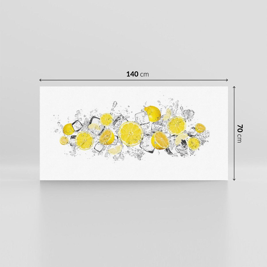 Obraz na płótnie 140x70 - Odkryj świeżość - lód, cytryny