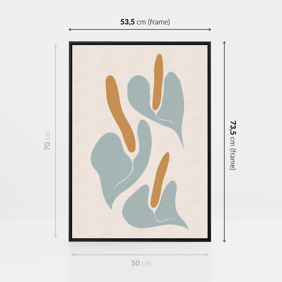 Obraz w ramie 50x70 - Kwiaty Pasteli - kwiaty, nowoczesne i minimalistyczne - rama czarna