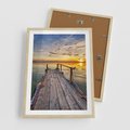 Plakat w ramie 50x70 - Spokojny pomost nad jeziorem - pomost, jezioro - rama drewno