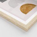 Plakat w ramie 30x40 - Piękno wGeometrycznych Kształtach i Złocie - nowoczesna geometryczna grafika, złote elementy - rama drewno
