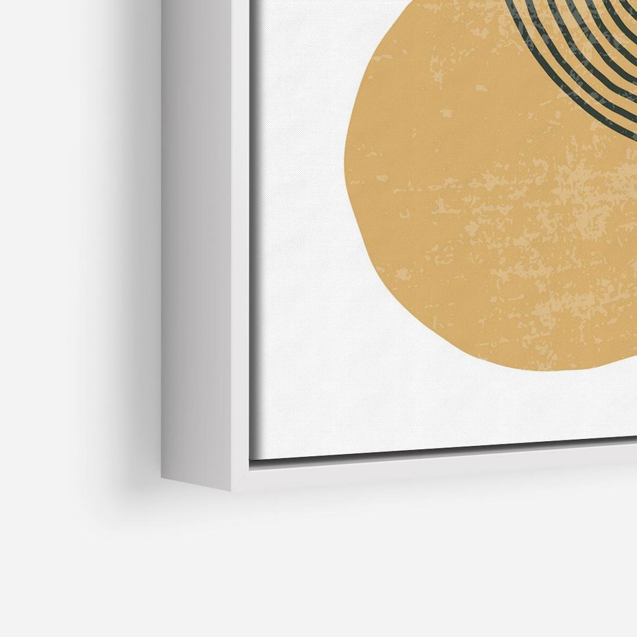 Obraz w ramie 50x50 - Wewnętrzne Formy - koła okręgi, abstrakcyjna nowoczesna sztuka - rama biała