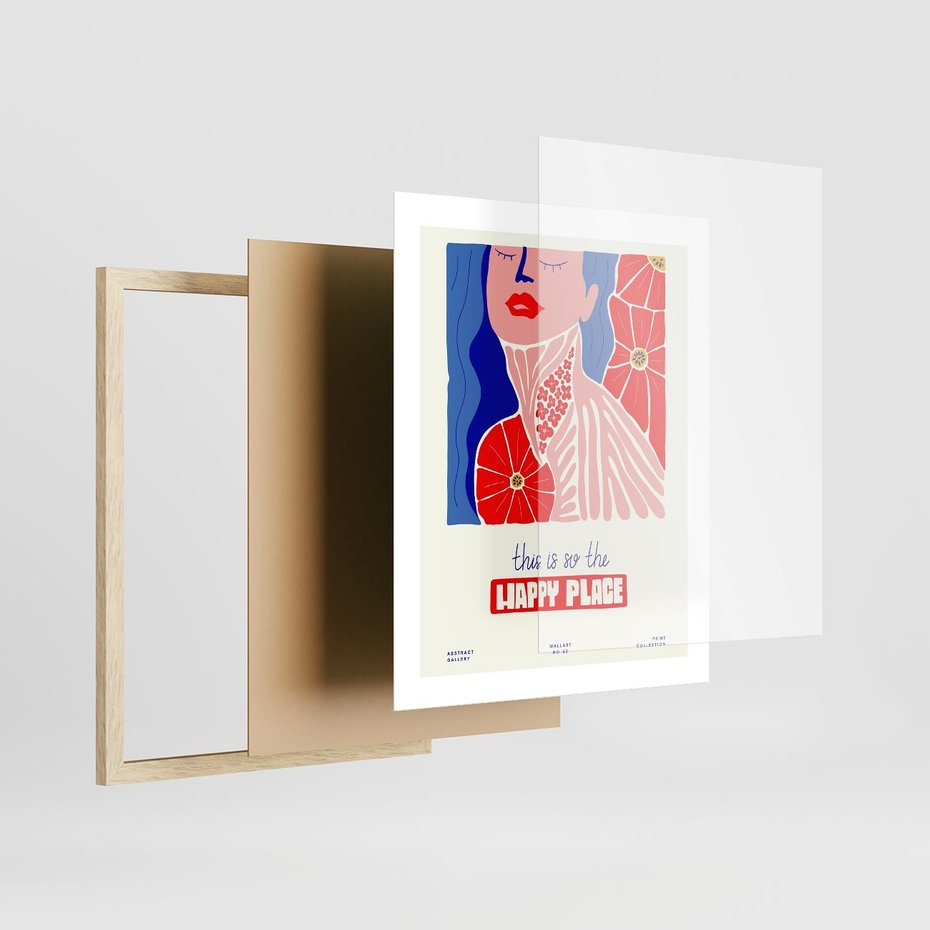 Plakat w ramie 40x50 - Abstrakcyjna Afirmacja - sztuka nowoczesna, abstrakcyjny styl - rama drewno