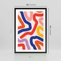 Plakat w ramie 50x70 - Intrygujące Widzenia - abstrakcyjny kolorowy obraz, kolorowe linie - rama czarna