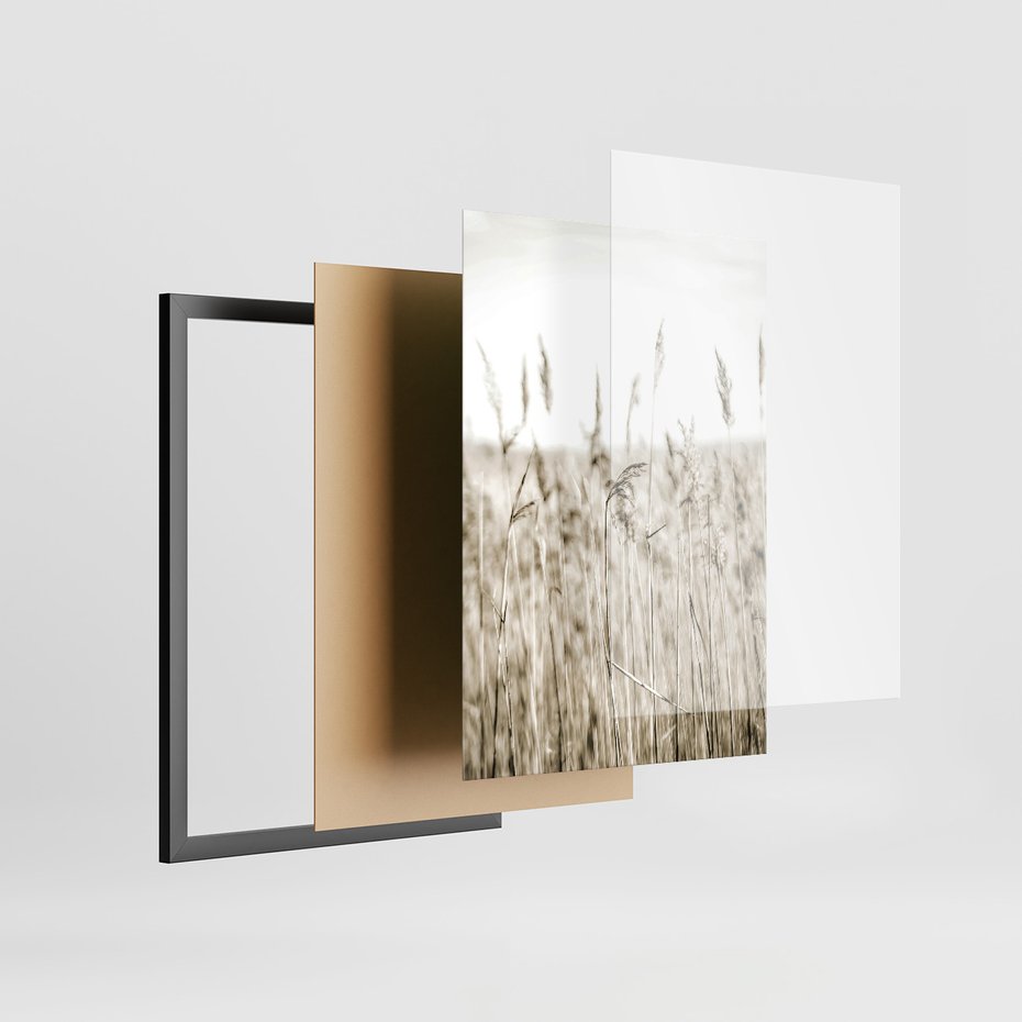 Zestaw obrazy w ramie 40x50 galeria - Lato, pola, pszenicy, chatka, boho - rama czarna