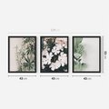 Zestaw obrazy w ramie 40x50 galeria - Liście, kwiaty, nowoczesny, styl - rama czarna