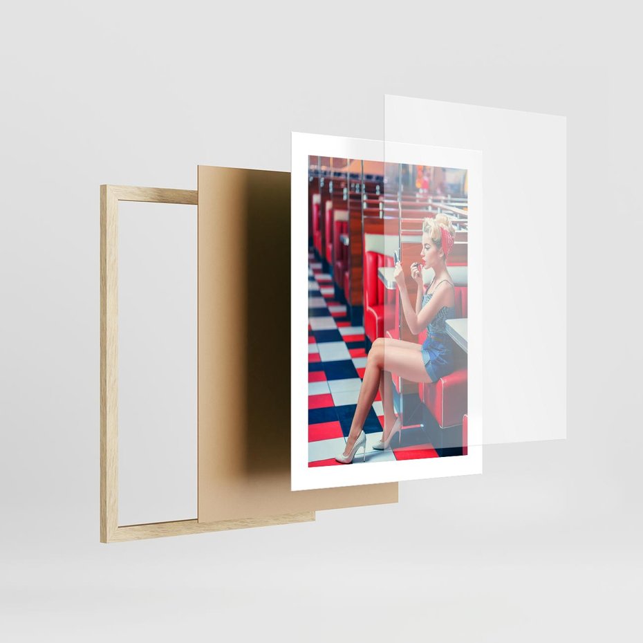 Plakat w ramie 30x40 - Ikoniczna Uroda - retro, Marylin Monroe - rama drewno