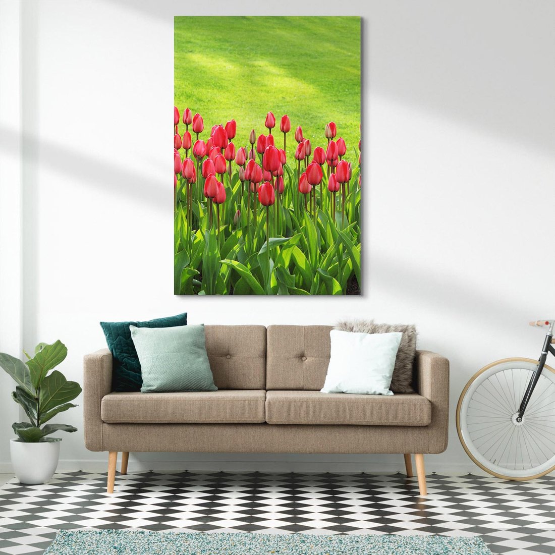 Obraz na płótnie 80x120 - Tulipanowy raj - kwiat, kwiaty