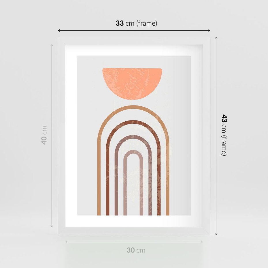 Plakat w ramie 30x40 - Geometryczny Blask Złota - grafika, złoto - rama biała