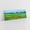 Obraz na płótnie 120x40 - Kolorowa łąka pełna maku - łąka, maki