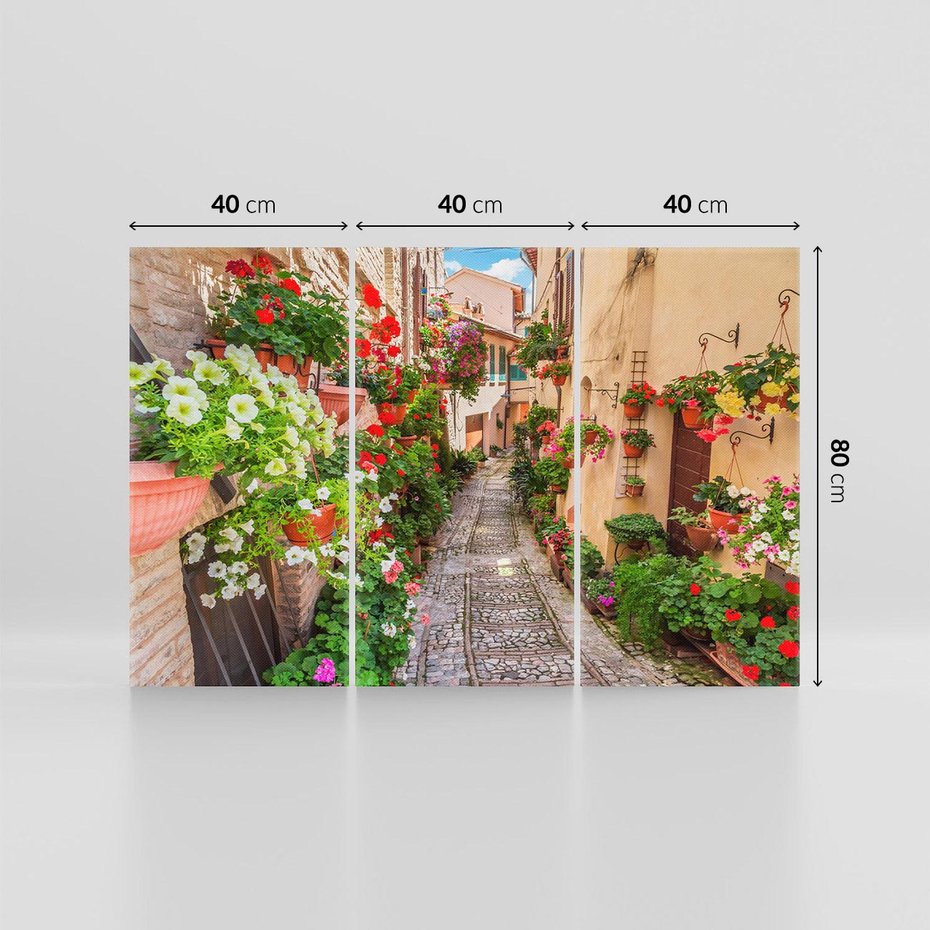 Obraz na płótnie 120x80 - miasto w kolorach - uliczka, miasto