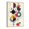 Obraz w ramie 50x70 - Rozbijające Barwne Granice - abstrakcyjna geometryczna kompozycja, koła linie - rama drewno