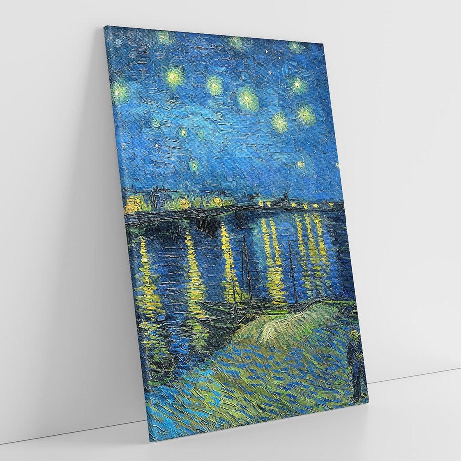 Obraz na płótnie 70x100 - "Starry Night Over the Rhone" (1888) Vincent van Gogh - Reprodukcja - reprodukcja, obraz na płótnie