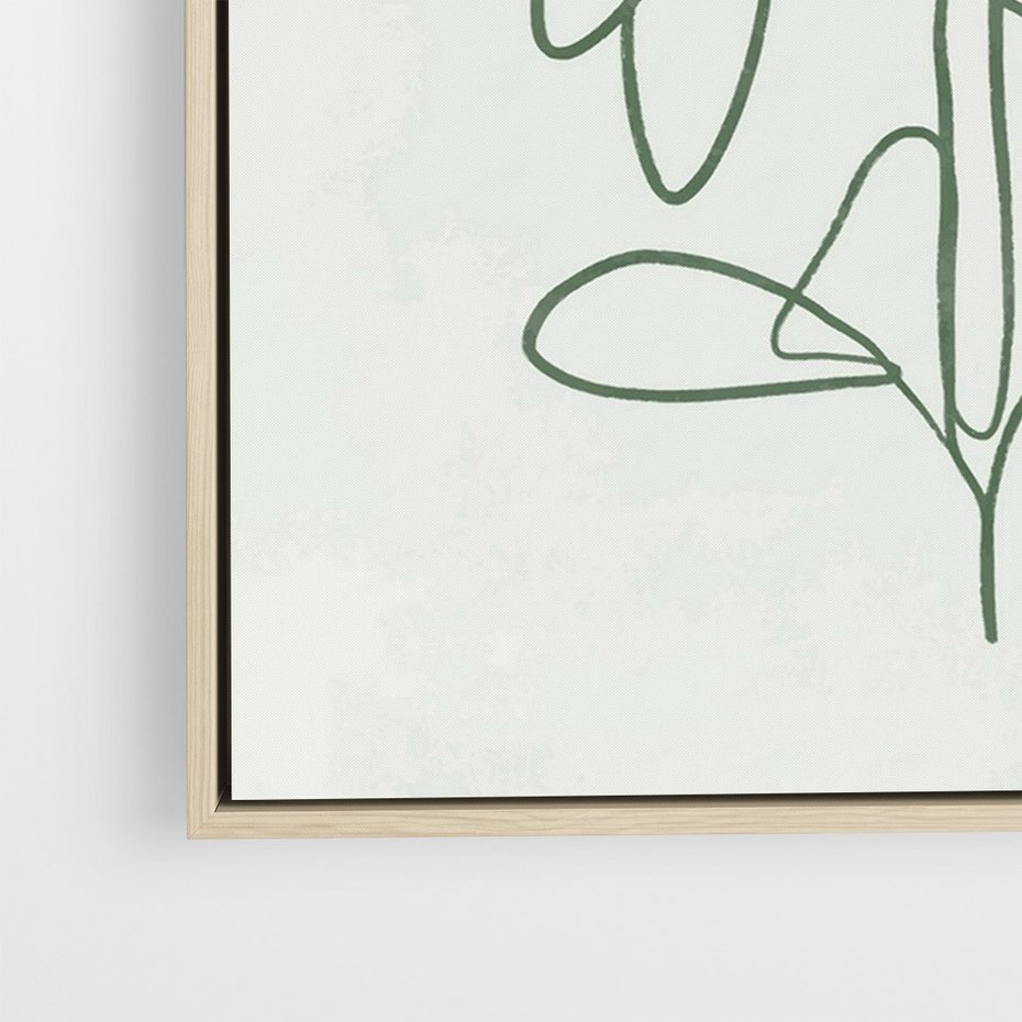 Obraz w ramie 50x70 - Spokojne Poddanie Naturze - zielony plakat, roślinne inspiracje - rama drewno