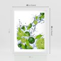 Plakat w ramie 40x50 - Cytrusowa Świeżość - limonki, cytryny - rama biała
