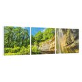 Obraz na płótnie 150x50 - Wodospad: Skały w ruchu - wodospad, las
