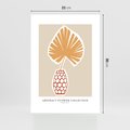 Plakat bez ramy 21x30 - Kwiatowa Kreatywność - tropikalny liść w wazonie, typografia