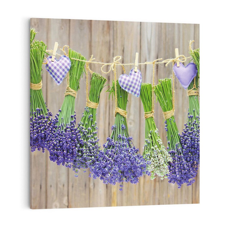 Obraz na płótnie 70x70 - Lawenda kompozycja Kwiaty - lawenda, kwiaty