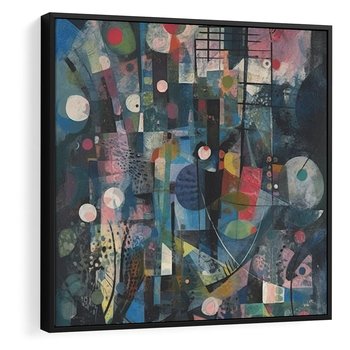 Obraz w ramie 50x50 - Rozbijając Granice Kreatywności - abstrakcyjny obraz, sztuka abstrakcji - rama czarna