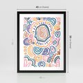 Plakat w ramie 40x50 - Strukturalne Odbicia Boho - kolorowe etniczne wzory, tęczowe żywe kolory - rama czarna