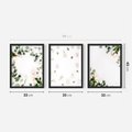 Zestaw obrazy w ramie 30x40 galeria - Białe, kwiaty, róże - rama czarna