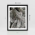 Plakat w ramie 40x50 - Cisza Zimowej Natury - zima, iglaste gałązki - rama czarna