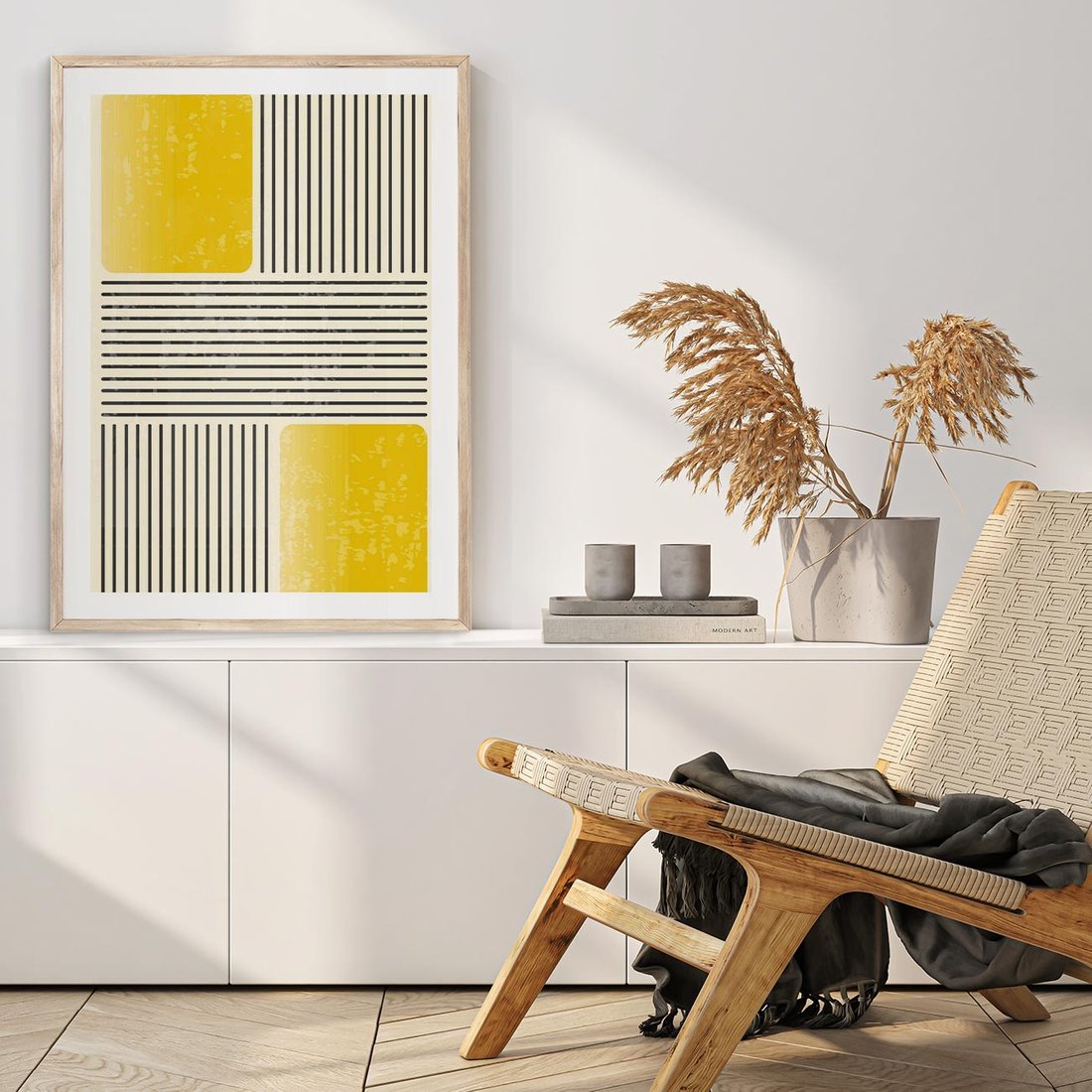 Plakat w ramie 40x50 - Geometria w Ruchu - geometria, proste linie - rama drewno