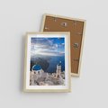 Plakat w ramie 30x40 - Błękitne Przezycia - Santorini, morze - rama drewno