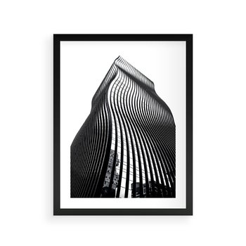 Plakat w ramie 50x70 - Falowany Wieżowiec na Fotografii - architektura, falowany wieżowiec - rama czarna