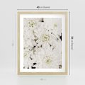 Plakat w ramie 40x50 - Białe Kwiaty: Płatki Delikatności - białe kwiaty, zbliżenie - rama drewno