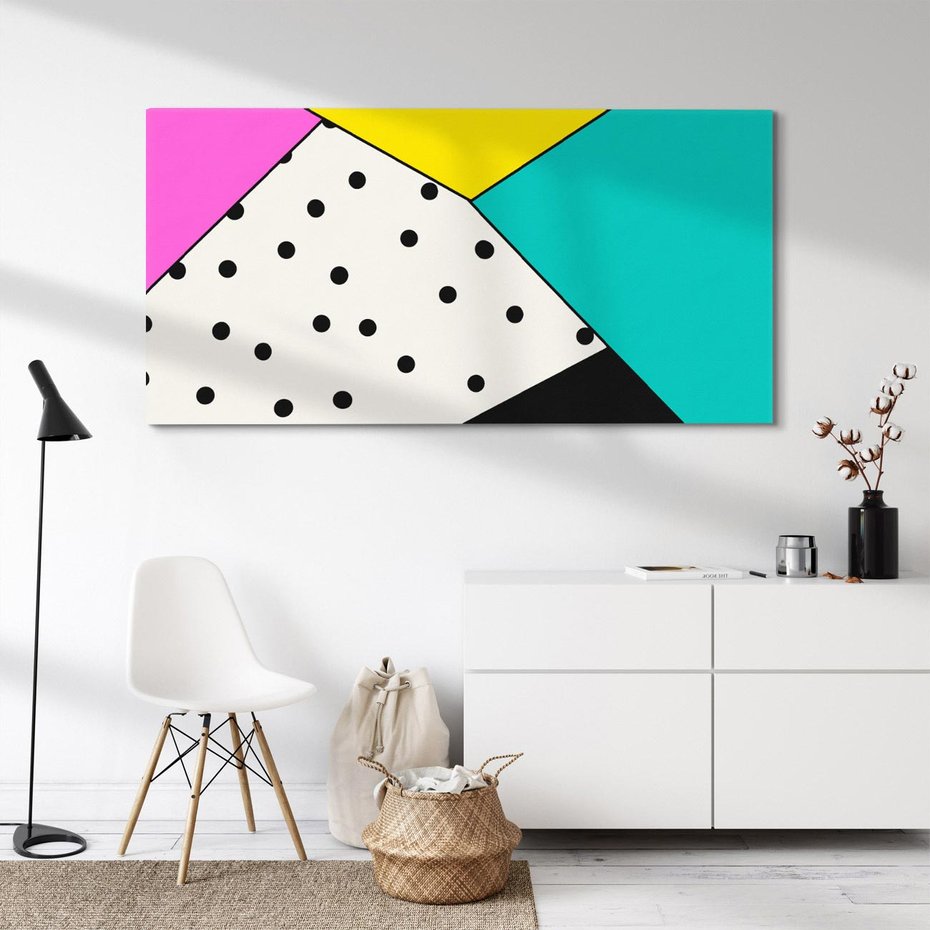 Obraz na płótnie 120x60 - Wesołe Geometryczne Kształty - geometryczne kształty, abstrakcja