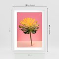 Plakat w ramie 30x40 - Majestatyczna monstera - monstera, liść - rama biała
