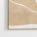 Obraz w ramie 50x50 - Beżowa Harmonia - abstrakcyjne, nieregularne plamy - rama drewno