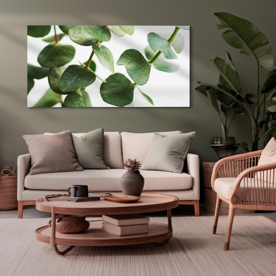 Obraz na płótnie 120x60 - Zielone eukaliptusy - eukaliptus, liście