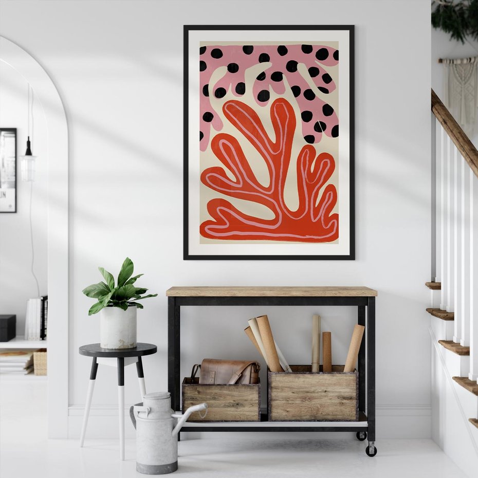 Plakat w ramie 50x70 - Księga Pastelowych Impulsów - abstrakcyjny obraz, plakat - rama czarna