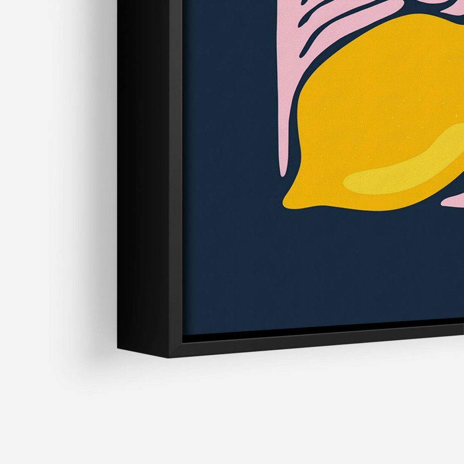 Obraz w ramie 50x70 - Kreatywne Rytmy - granatowe tło, nowoczesna kompozycja - rama czarna