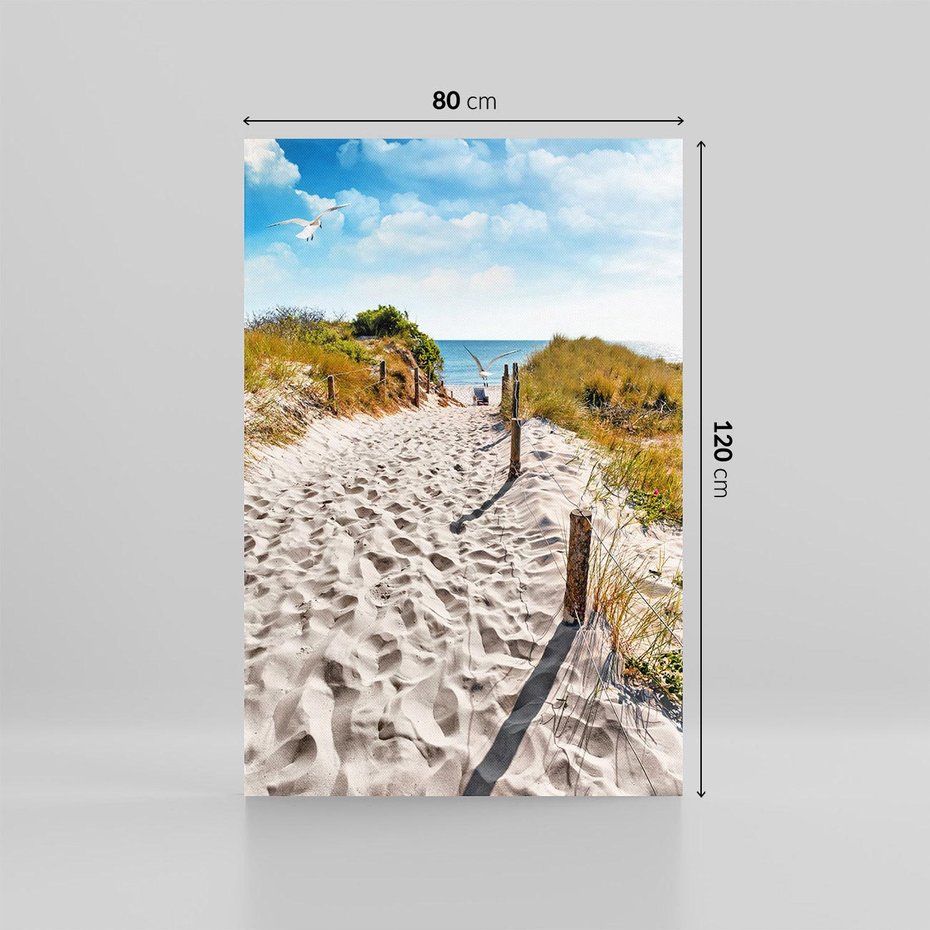 Obraz na płótnie 80x120 - Mewy nad Morzem - plaża, mewy