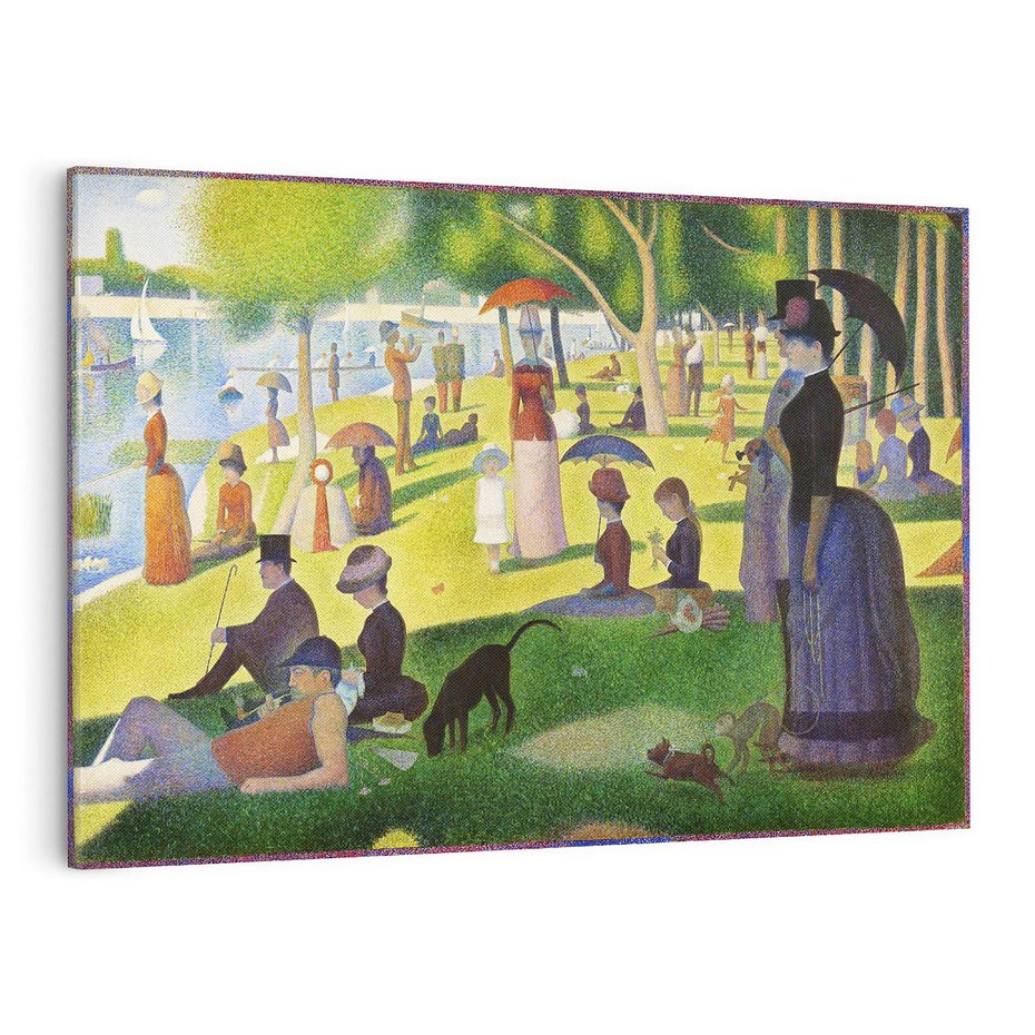Obraz na płótnie 120x80 - "Niedziela na La Grande Jatte" (1884) Georges Seurat - Reprodukcja - reprodukcja, obraz na płótnie