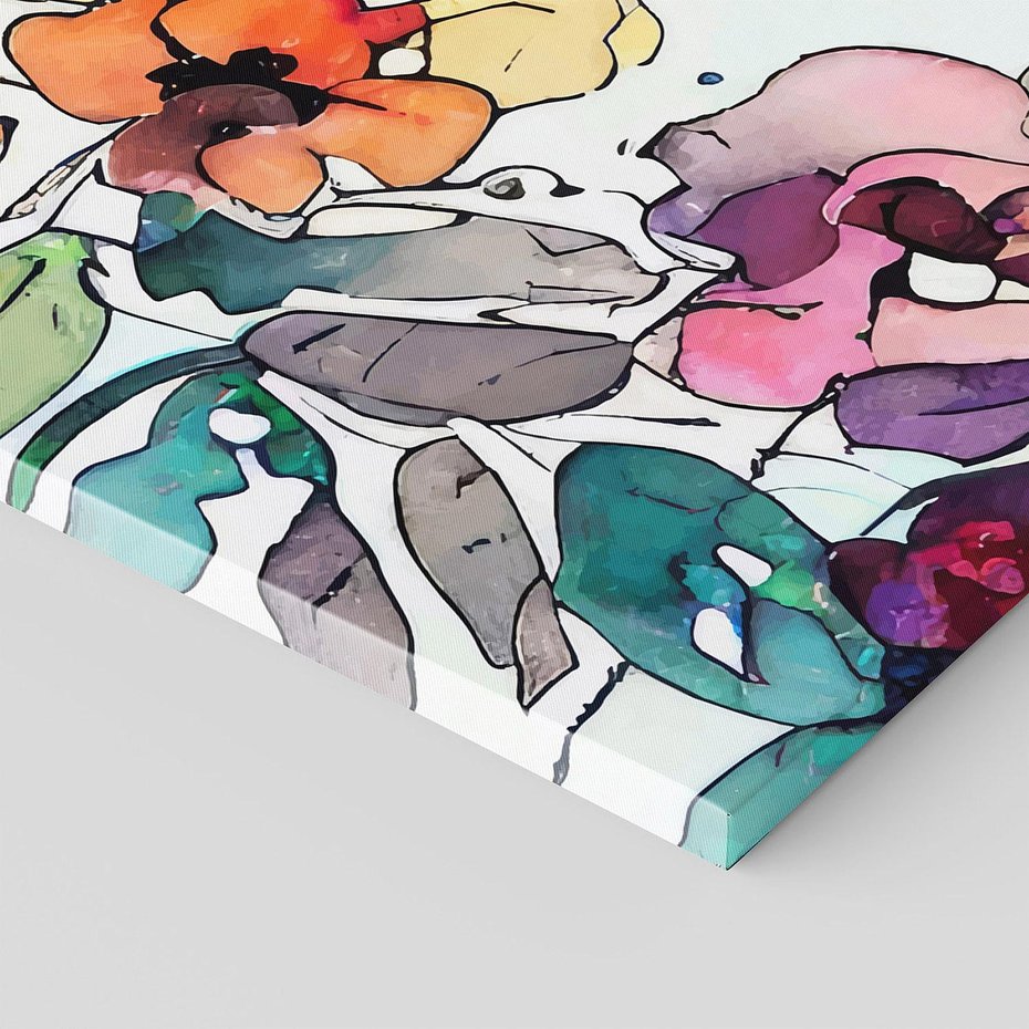 Obraz na płótnie 120x60 - Rozkwitające marzenia - akwarelowe kwiaty, kolory