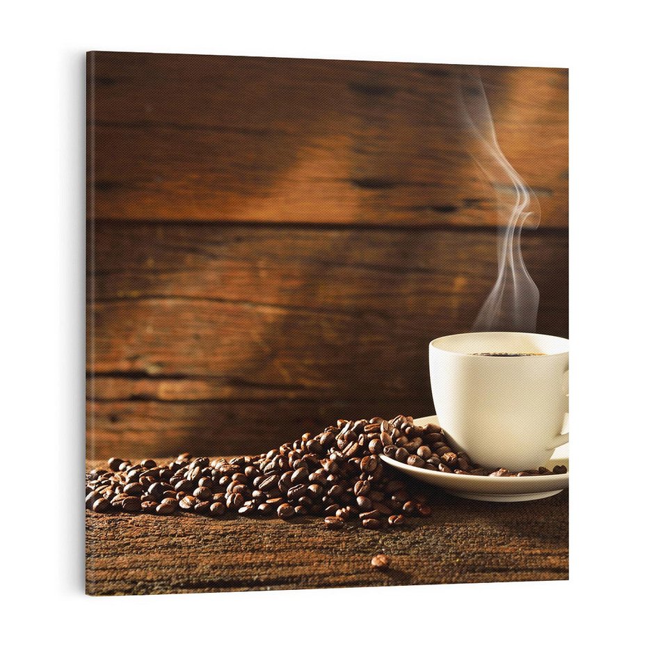 Obraz na płótnie 70x70 - Kawowe uniesienie w filiżance - kawa, filiżanka