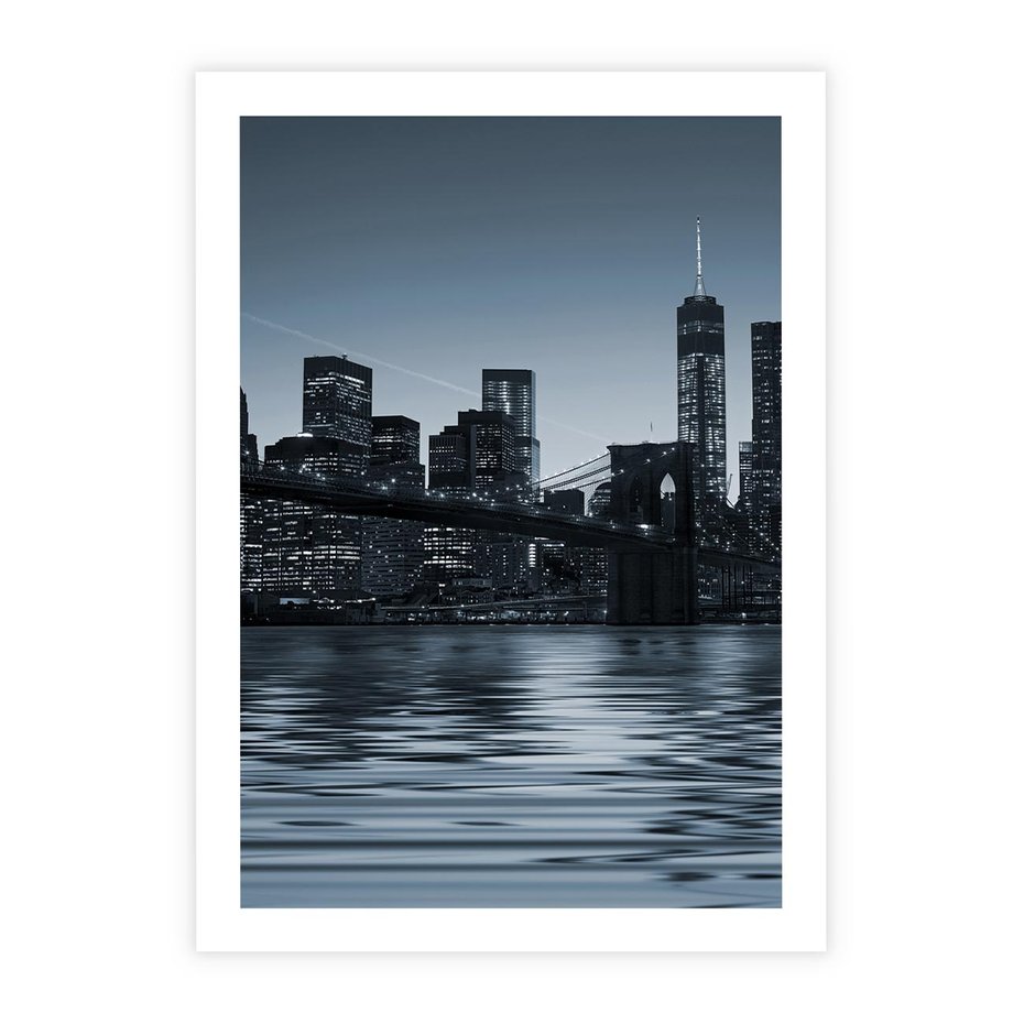 Plakat bez ramy 21x30 - Nocne pejzaże miasta - miasto, nocą